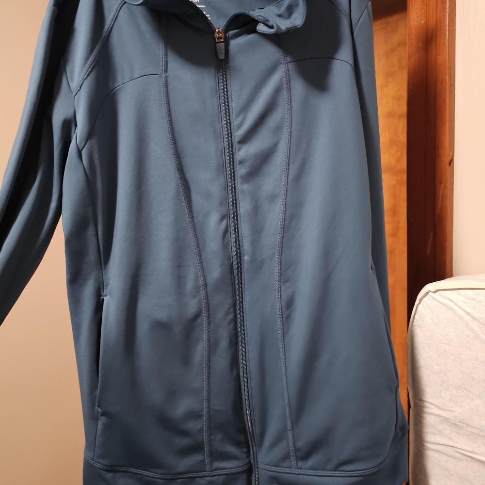 Xersion Women's Full-Zip Hooded Jacket - Teal Blue